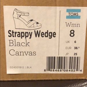 Strappy Black Toms Wedges